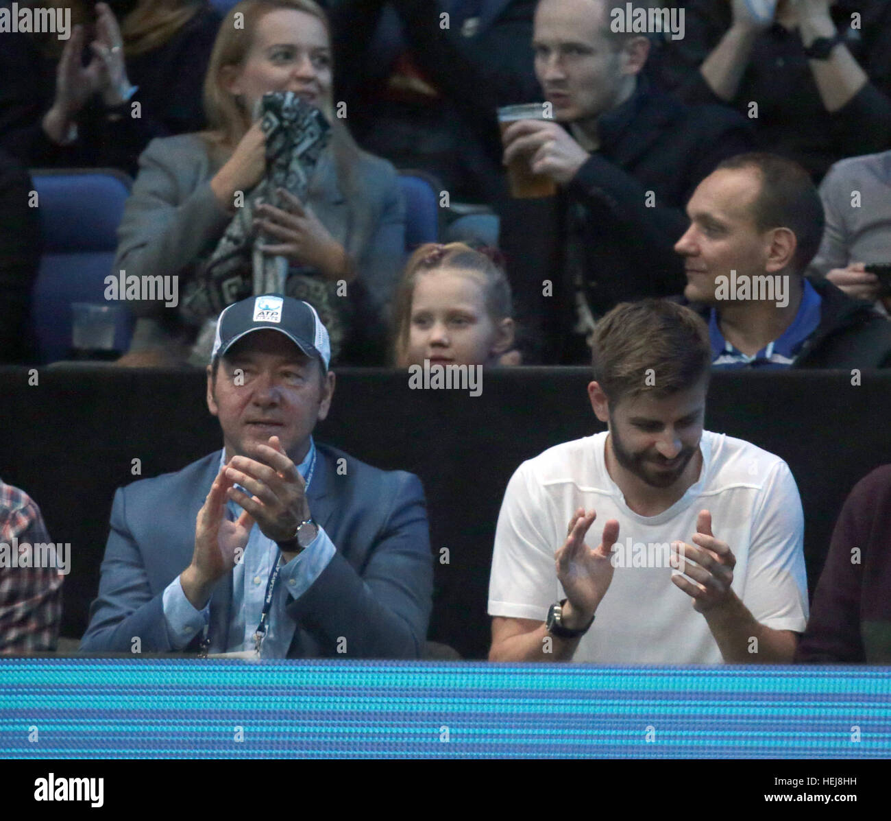 Barclays ATP World Tour Finals: Andy Murray vs. Novak Djokovic - Celebrity Sightings  Featuring: Kevin Spacey, Gerard Piqué Where: London, United Kingdom When: 20 Nov 2016 Stock Photo