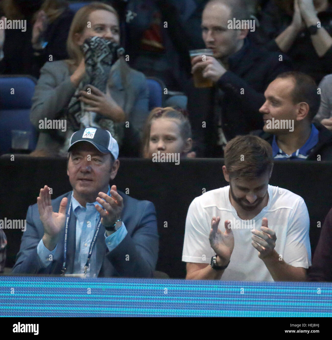 Barclays ATP World Tour Finals: Andy Murray vs. Novak Djokovic - Celebrity Sightings  Featuring: Kevin Spacey, Gerard Piqué Where: London, United Kingdom When: 20 Nov 2016 Stock Photo