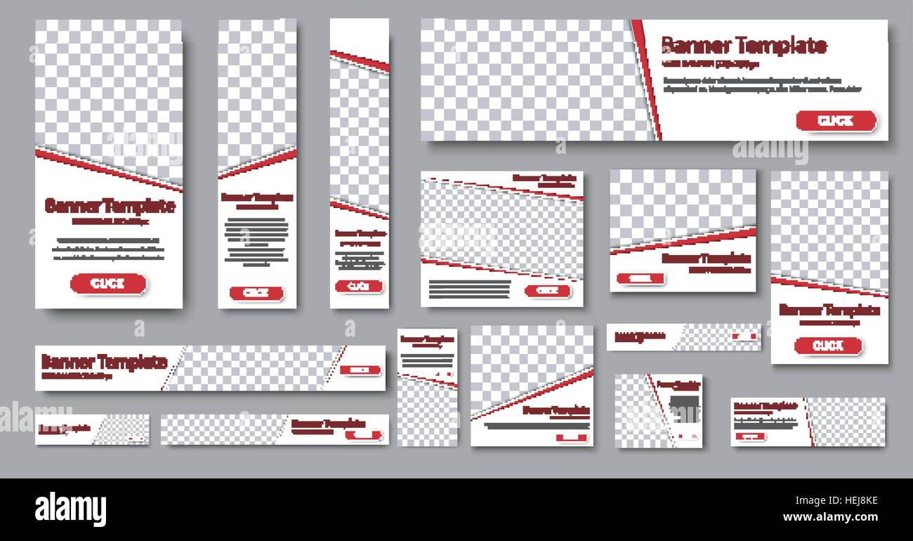 Set of web banners in standard sizes. Templates with place for photo ...