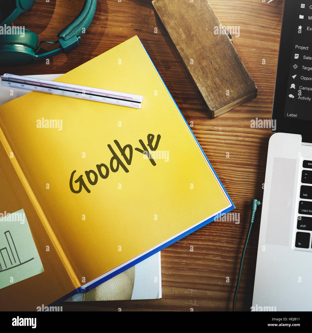 Goodbye Farewell Phrase Saying Leave Later Concept Stock Photo