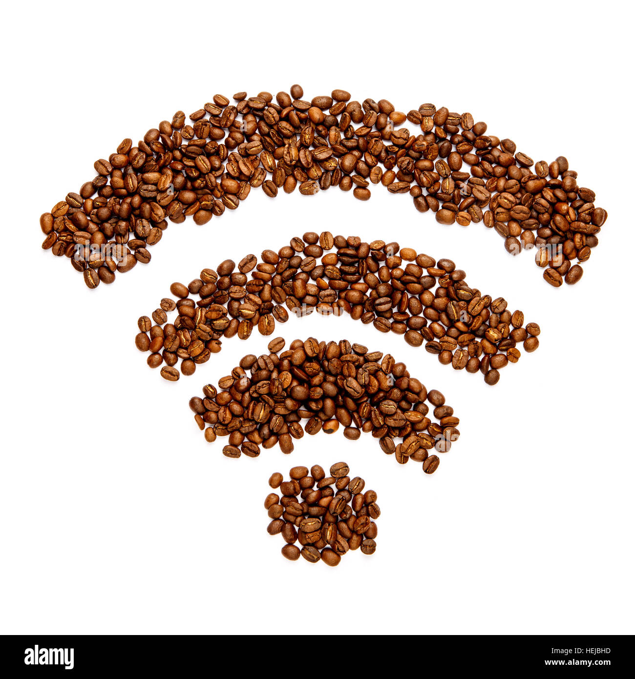 wifi sign made of roasted coffee beans Stock Photo Alamy