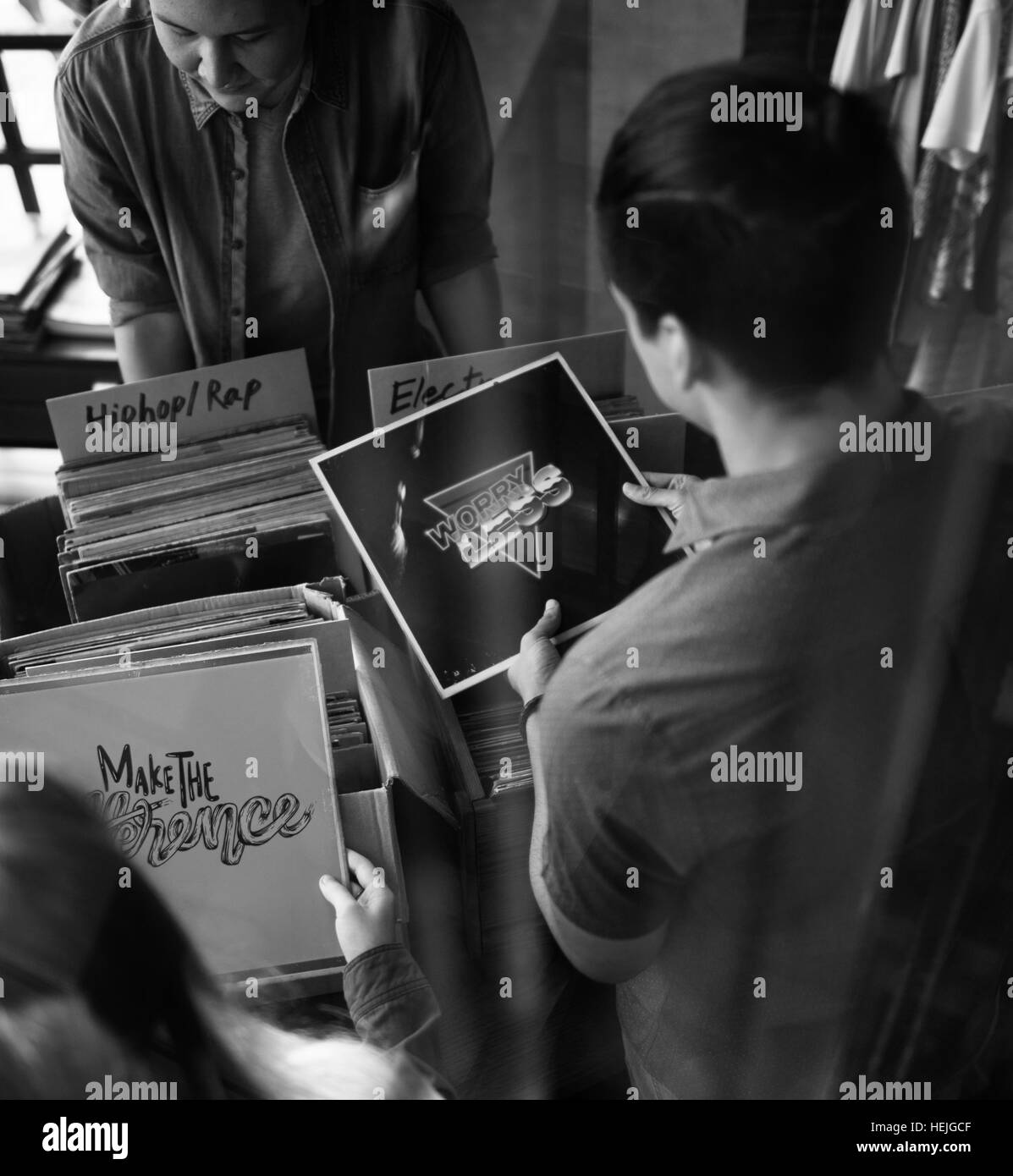 Vinyl Record Store Music Shopping Oldschool Classic Concept Stock Photo