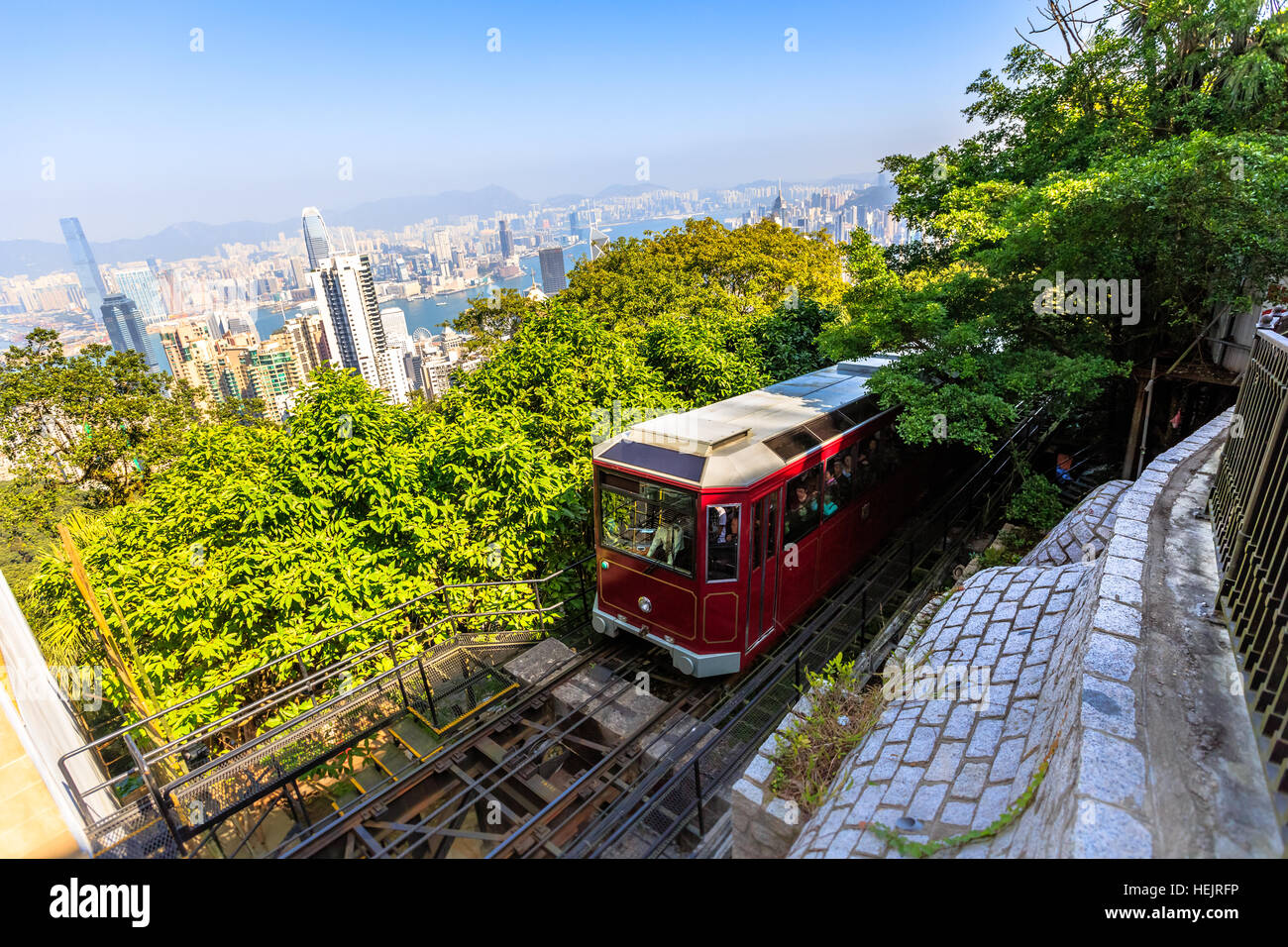 The Peak Tram Stock Photo Alamy