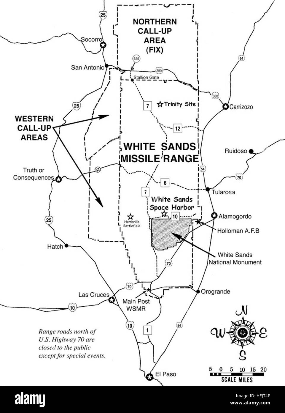 White Sands Missile Range map Stock Photo Alamy