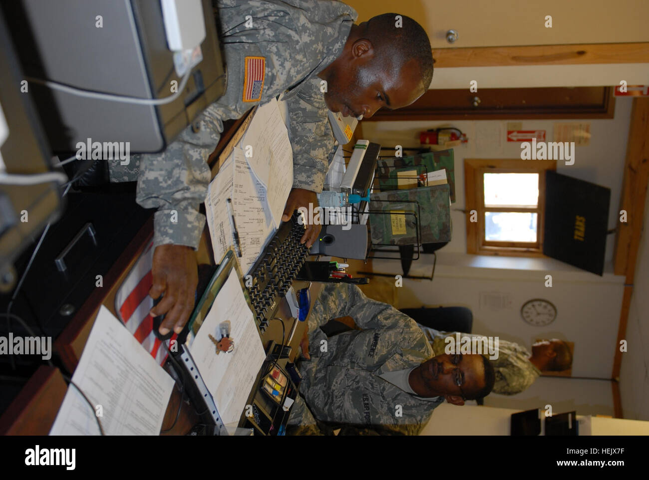 Army Sgt. Tashaia Bedminister, vehicle dispatcher at the motor pool