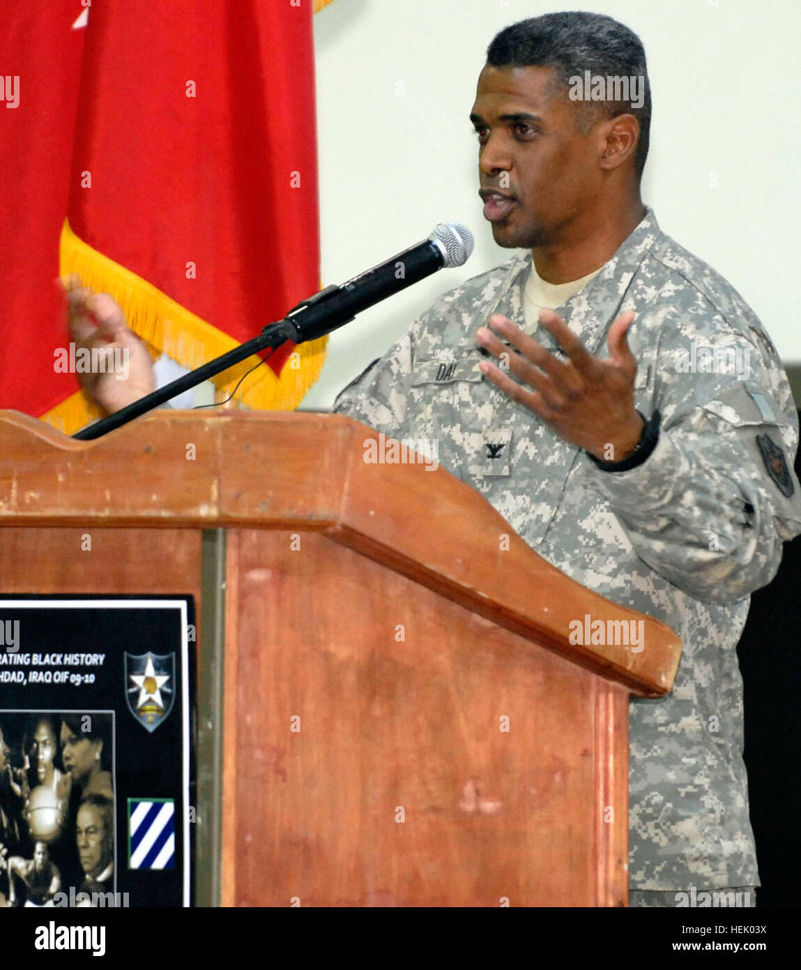 During a Black History Month ceremony, Col. Carlton Day, chief of