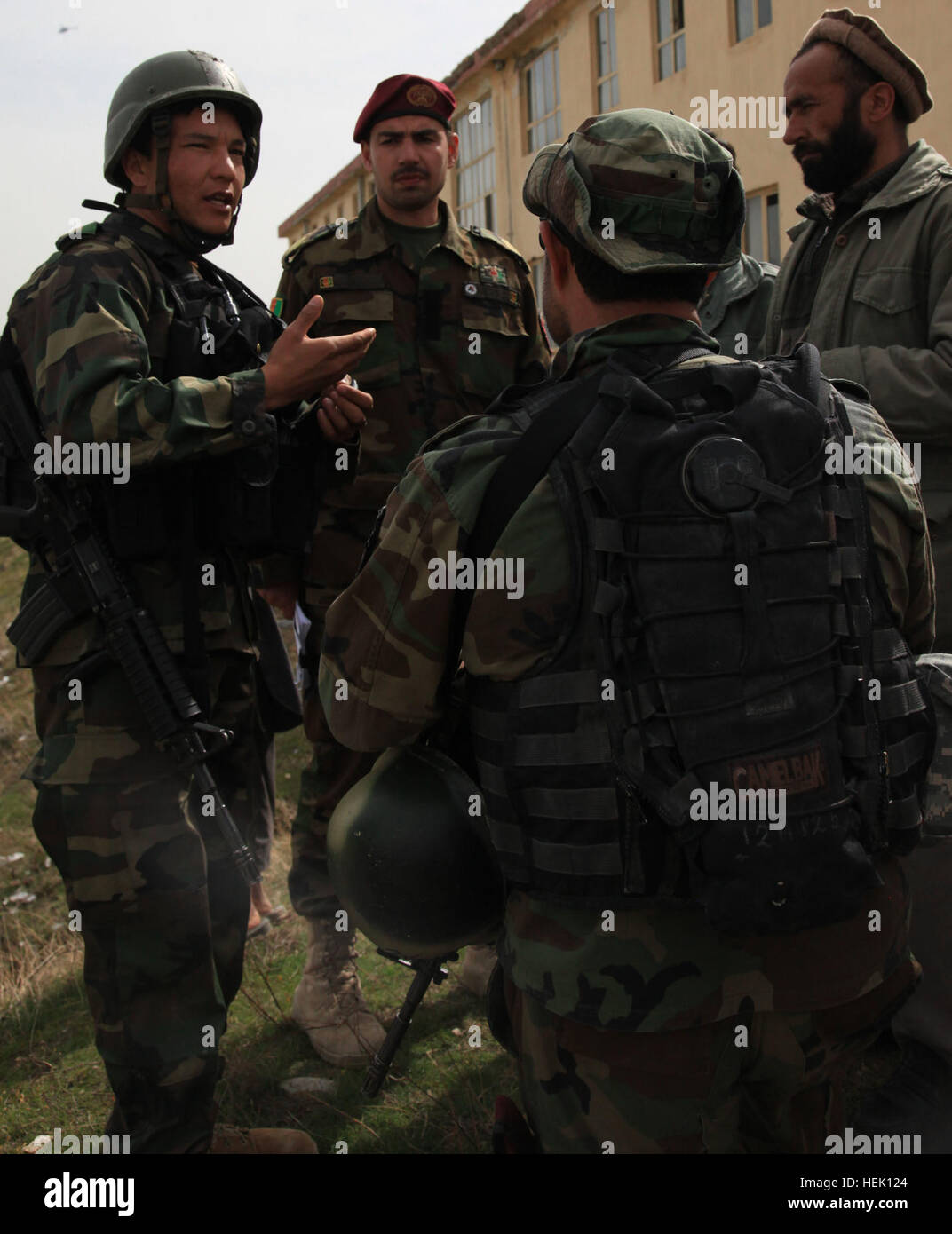 Members of the Afghanistan National Security Forces, Commandos, engage ...