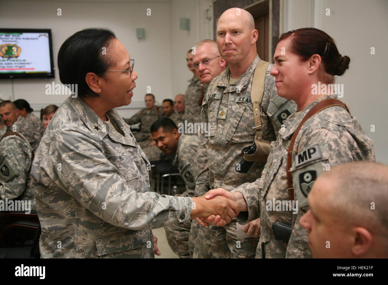 Maj. Jeanette Stuart (right), 49th Military Police Brigade, Iraqi ...