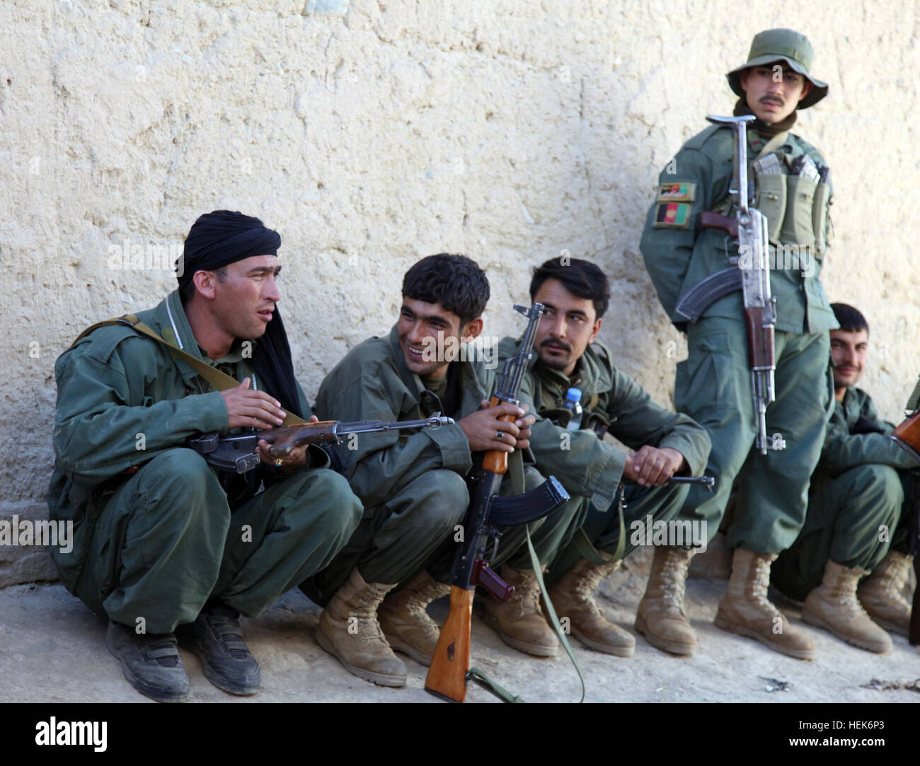 Members of the Afghan National Directorate of Security take a rest