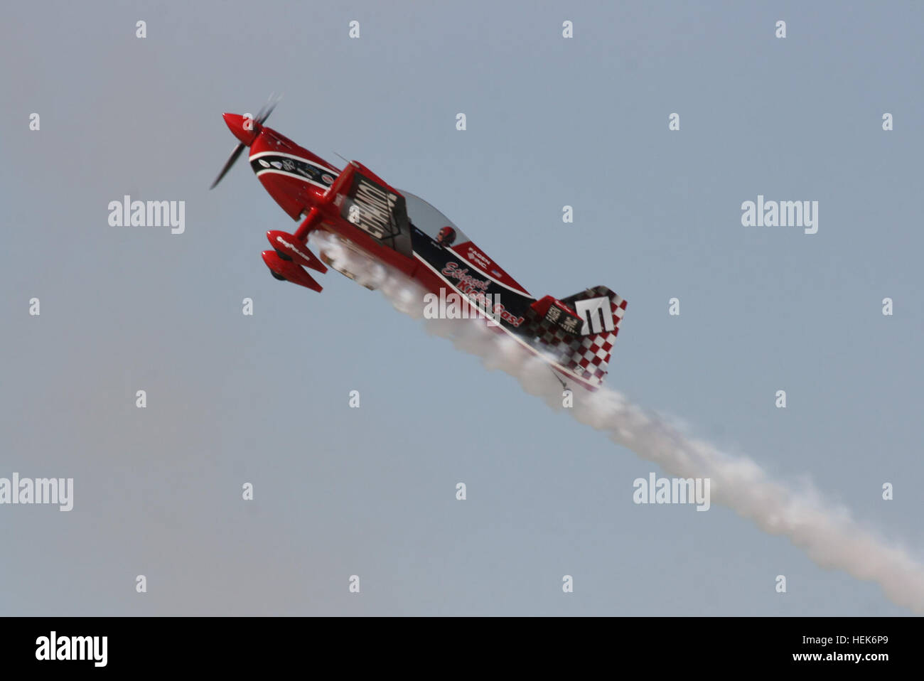 Airshow pilot Greg Poe flies his Ethanol Powered Fagen MX2 show plane