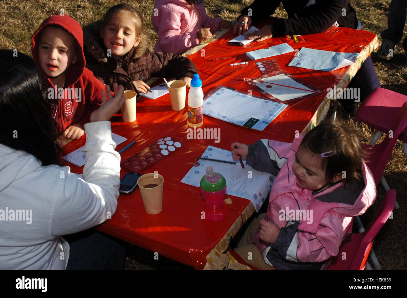 Children write letters to Santa during the 3rd Battalion, 82dn Field