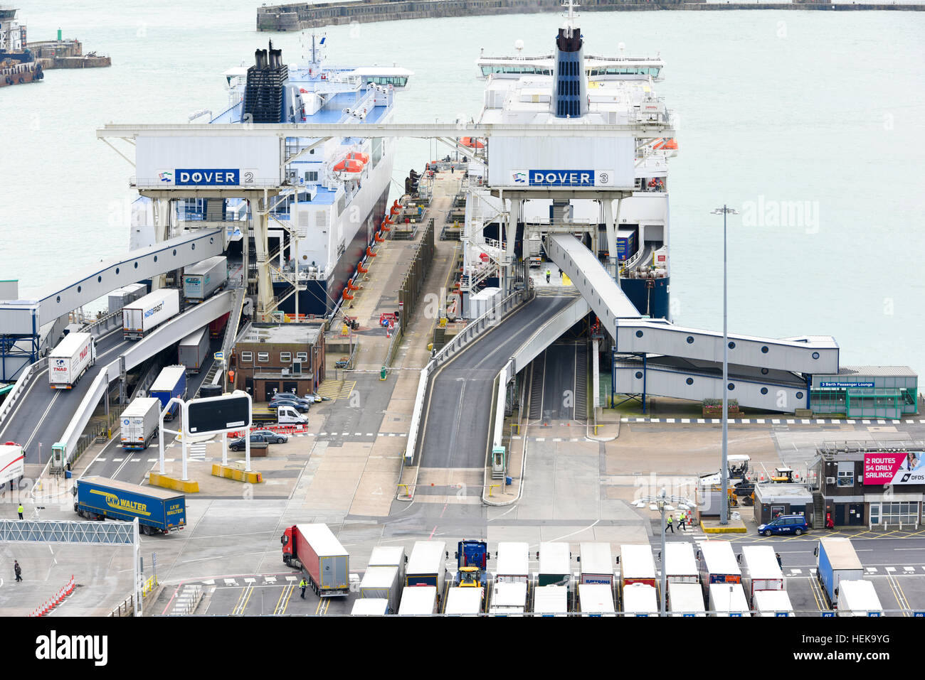 Ferry in the Port of Dover in Kent, United Kingdom