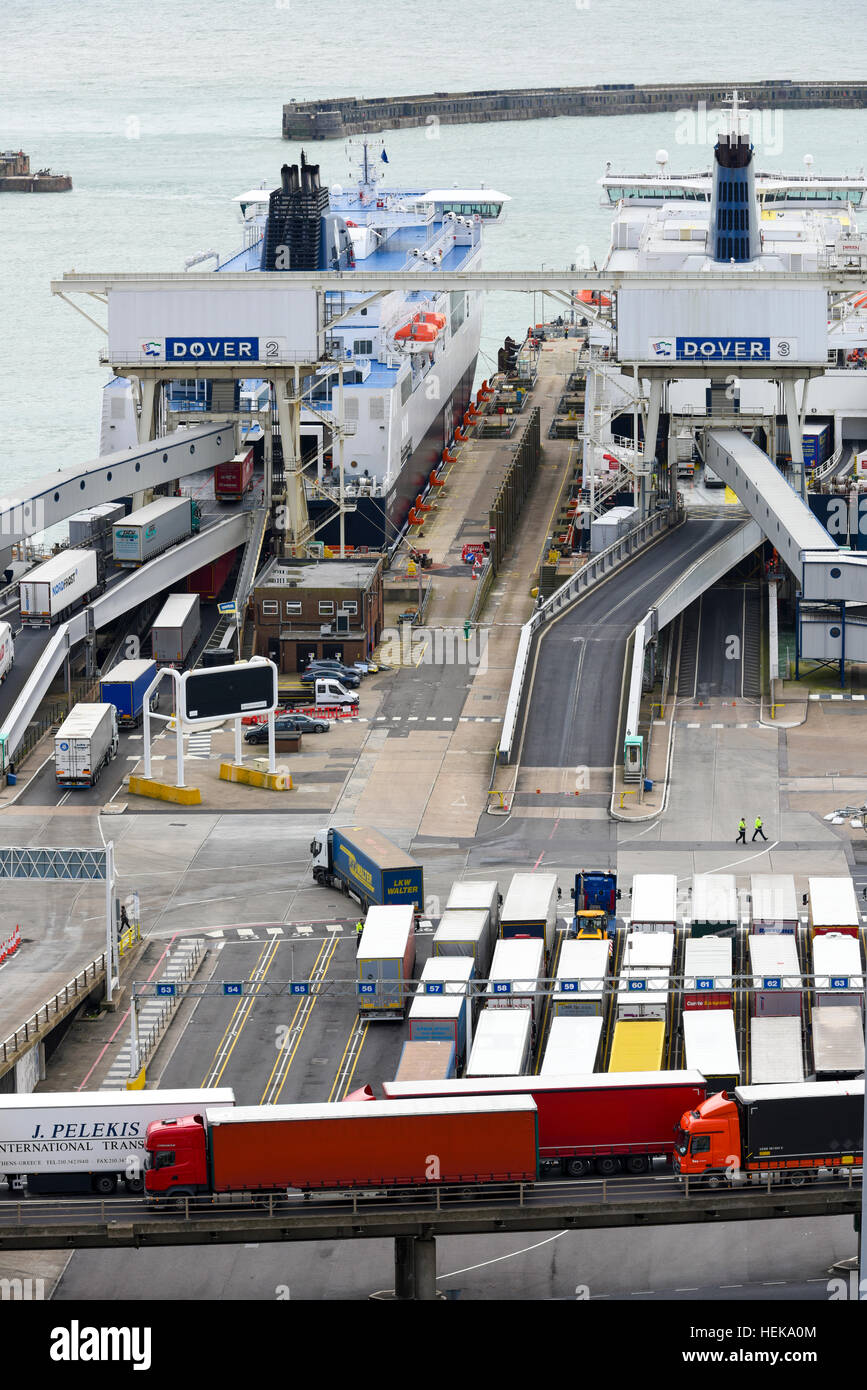 Ferry in the Port of Dover in Kent, United Kingdom Stock Photo