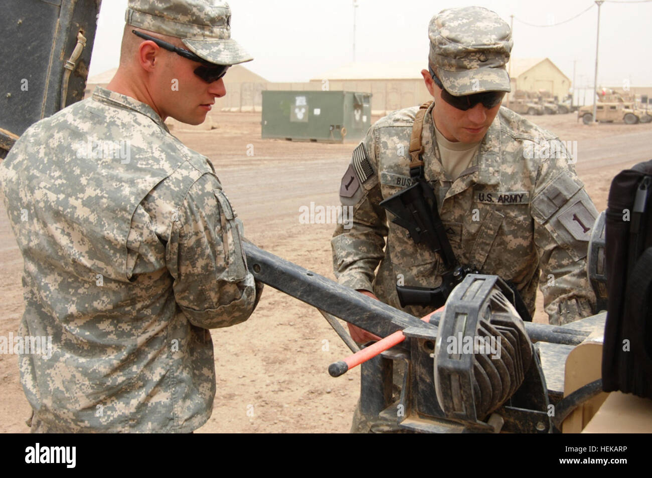 Sgt. Brian McCown, left, an M1 Abrams Main Battle Tank crewman with