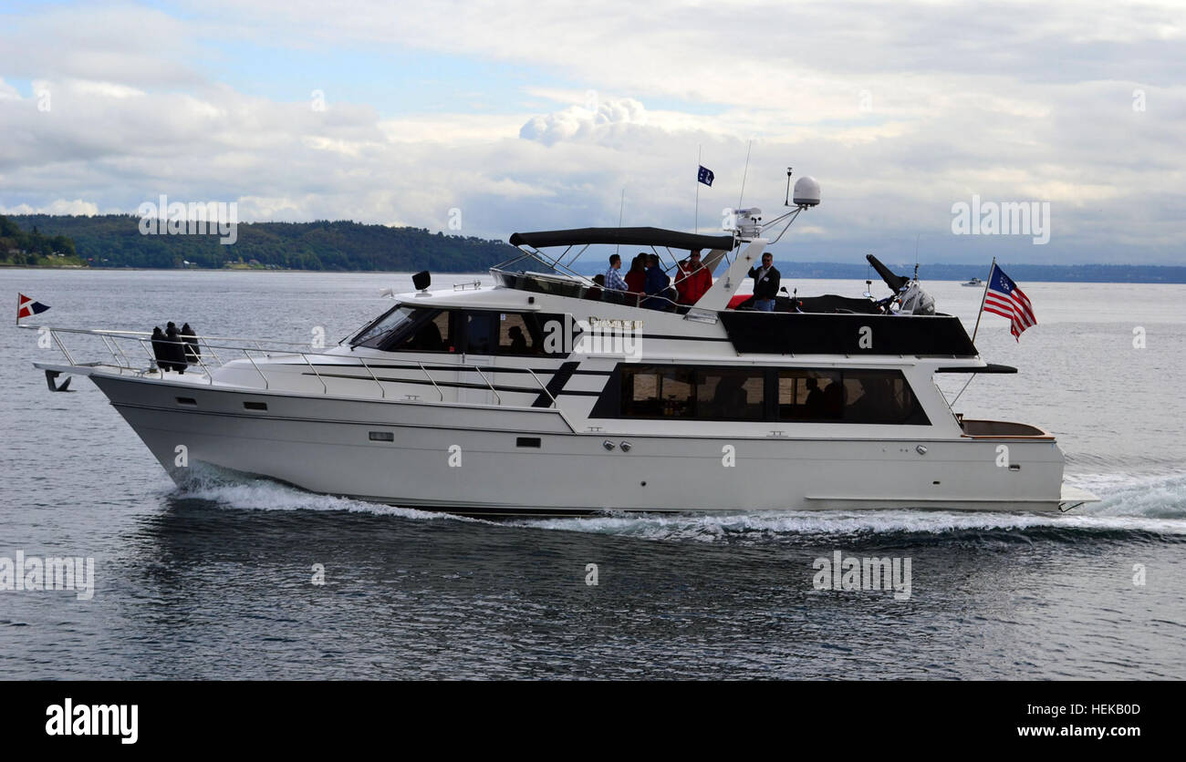 Military leaders and civilian business professionals cruised the Puget sound waters onboard a yacht named Plastique. Annual Evergreen Fleet Cruise 2011 418078 Stock Photo