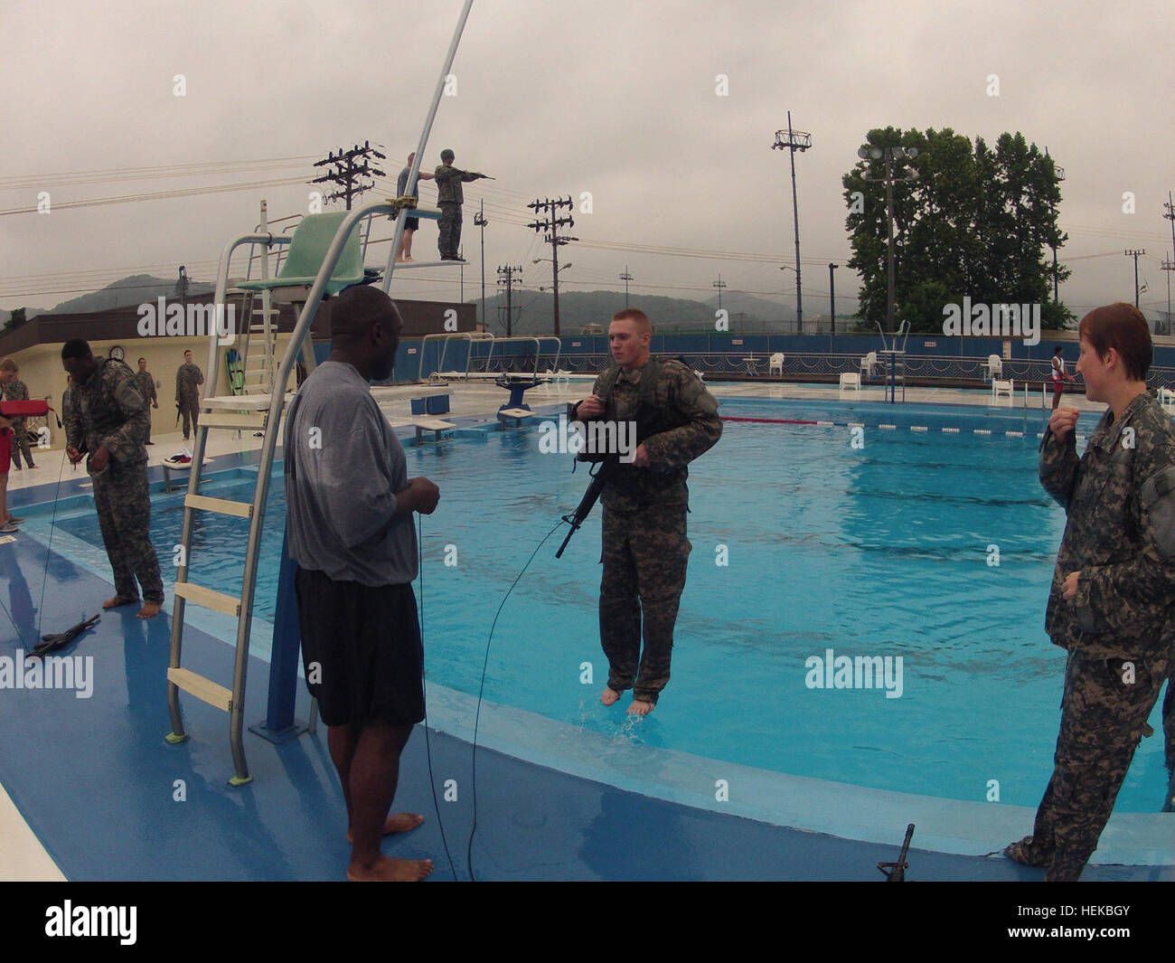 Defense Pool U.S. Army soldiers conduct Combat Water Survival Training at Hanson ...