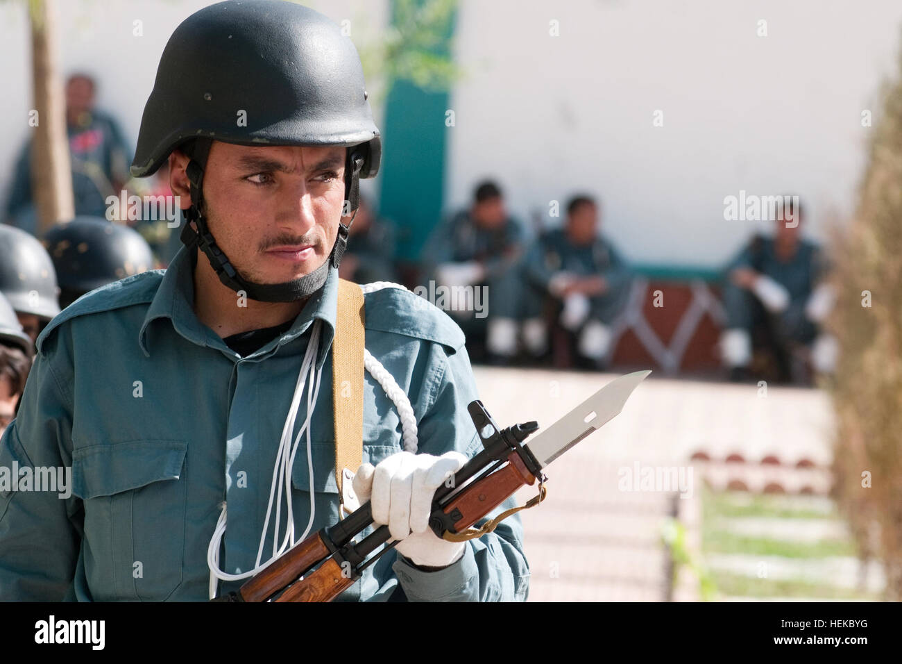 An Afghan National Policeman prepares for a Security Transition ...