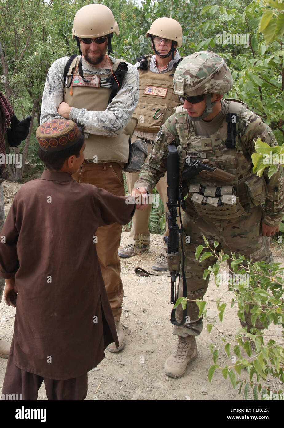 U.S. Army Sgt. Justin Duffek of the 432nd Civil Affairs Battalion ...