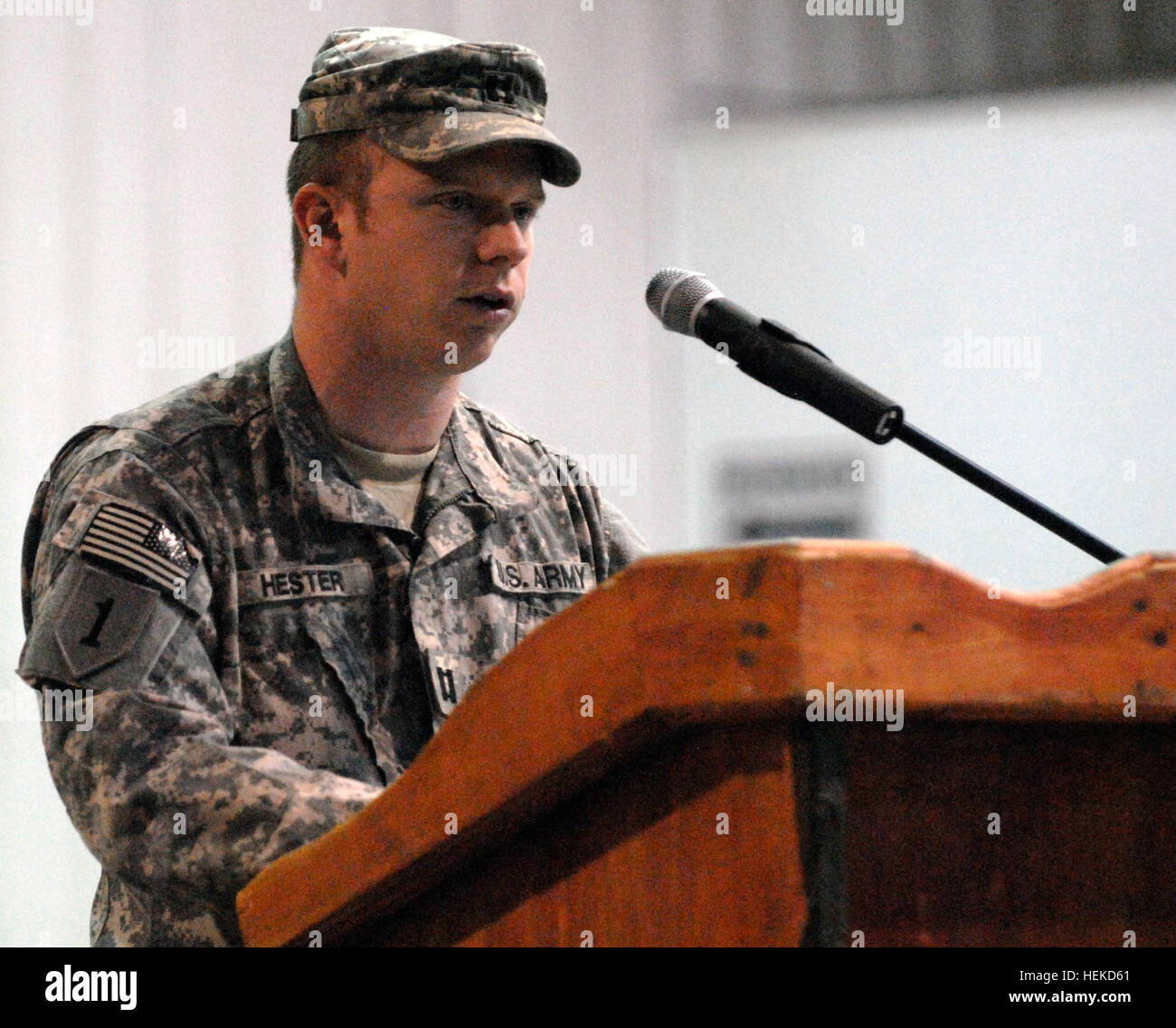 BAGHDAD—Capt. Ryan Hester, outgoing commander of Headquarters and ...