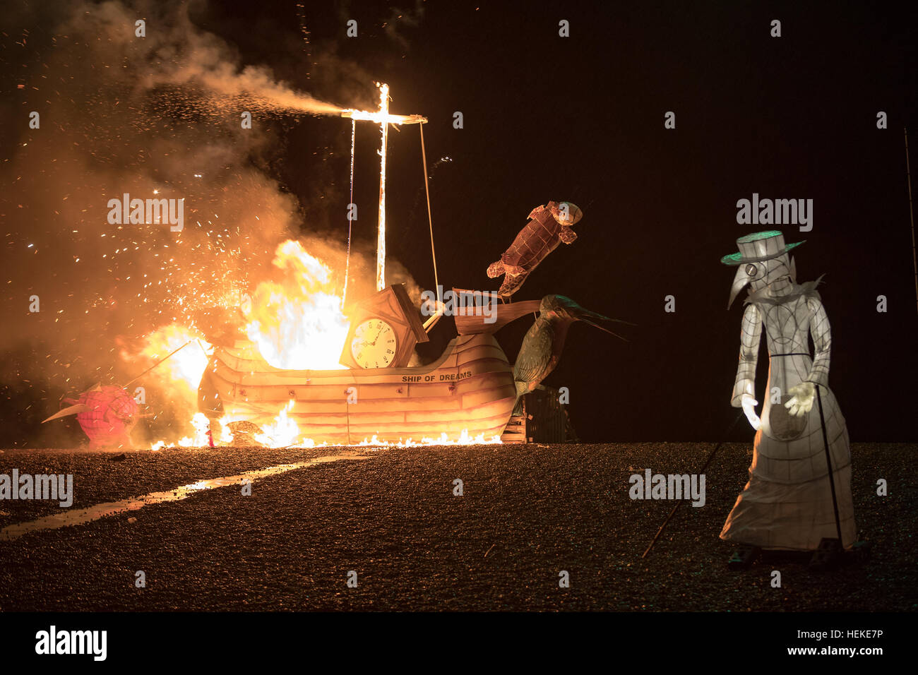 Brighton Burning of the clocks 2016 Stock Photo Alamy