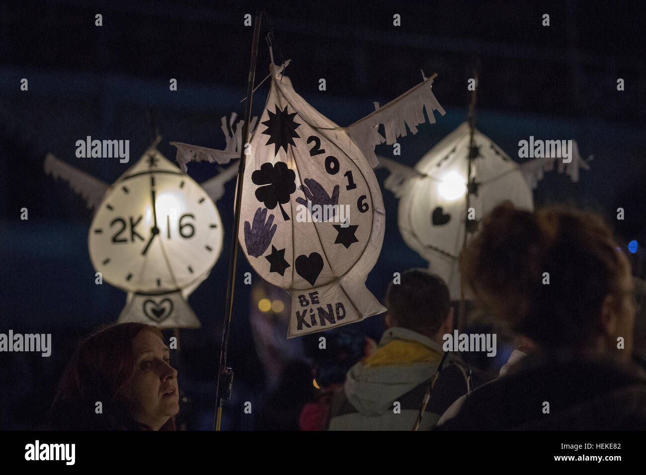 Brighton Burning of the clocks 2016 Stock Photo Alamy