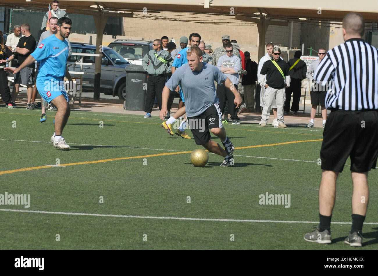 Capt. Chris Conklin (center with ball), battle captain, 1st Battalion