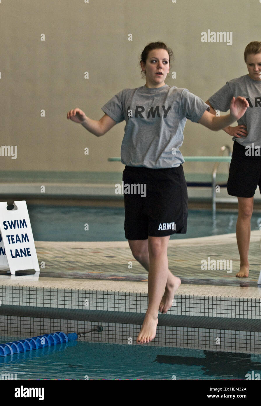 German Rotc Army ROTC cadets participate in the 200-meter swimming portion of the ...