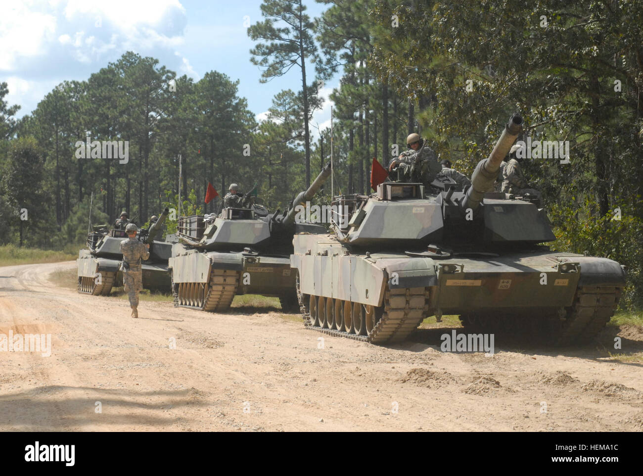 M1A1 main battle tanks of 2nd Battalion, 198th Combined Arms Battalion
