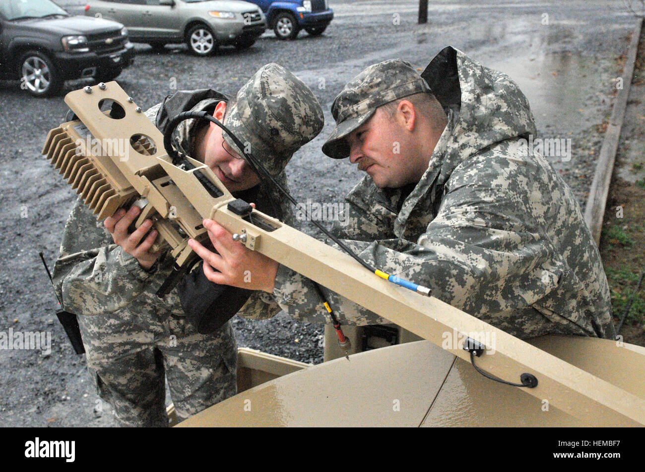Soldiers of the 628th Aviation Support Battalion set up a portable ...