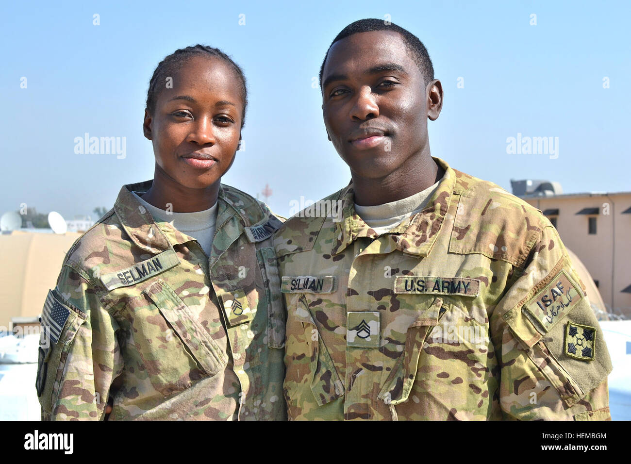 U.S. Army Staff Sergeants Wayne (right) and Shanique (left) Selman