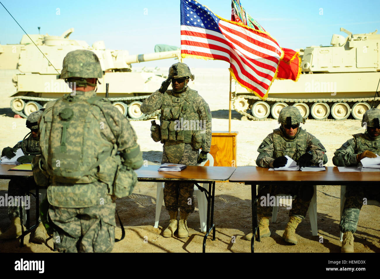 Spc. Joseph Schrider, a field artillery firefinder radar operator Stock