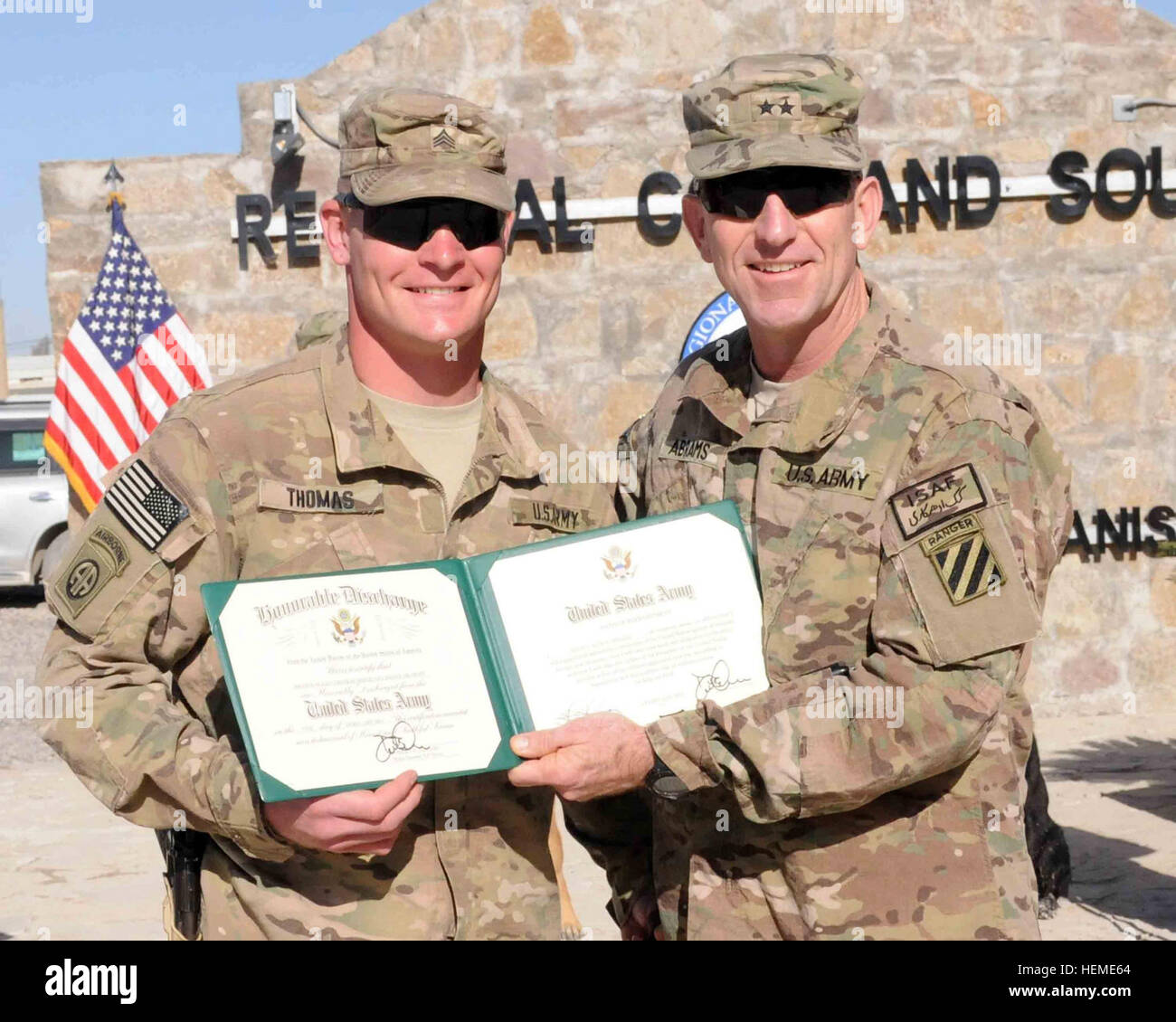 3rd infantry division and regional command south commanding general hires stock photography and