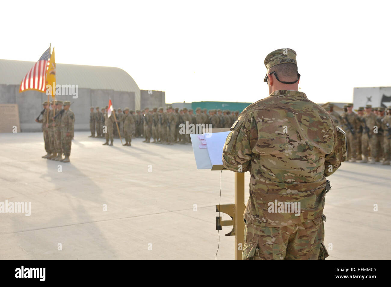 U.S. Army Lt. Col. Kenneth C. Bradford, commander of Regimental Support ...