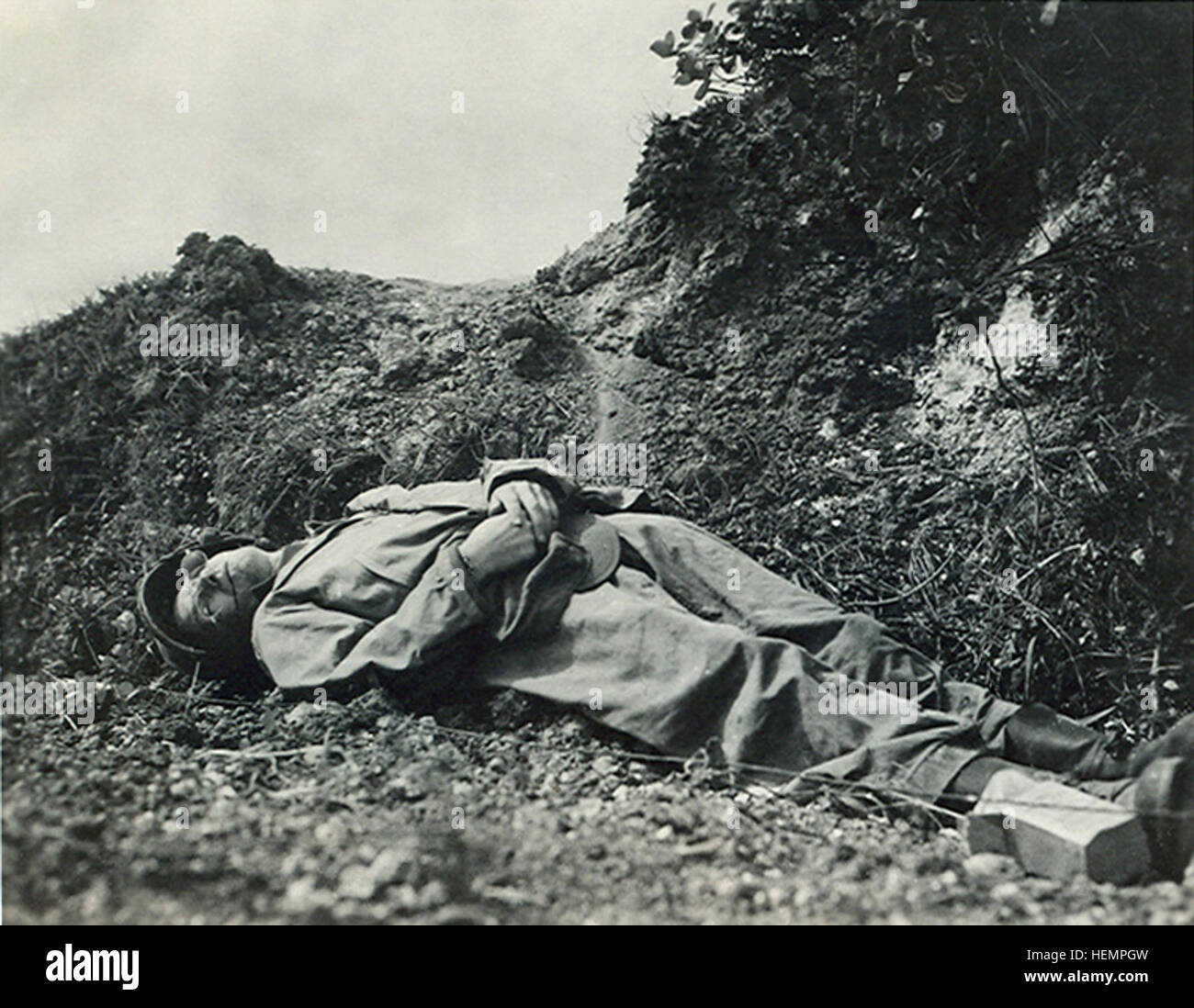 This photo provided by Richard Strasser, perhaps never before published, shows famed World War II war correspondent Ernie Pyle shortly after he was killed by a Japanese machine gun bullet on the island of Ie Shima on April 18, 1945. Pyle, 44, had just arrived in the Pacific after four years of writing his popular column from European battlefronts. The Army photographer who crawled forward under fire to make this picture later said it was withheld by military officials. An AP survey of history museums and archives found only a few copies in existence, and no trace of the original negative.  (AP Stock Photo