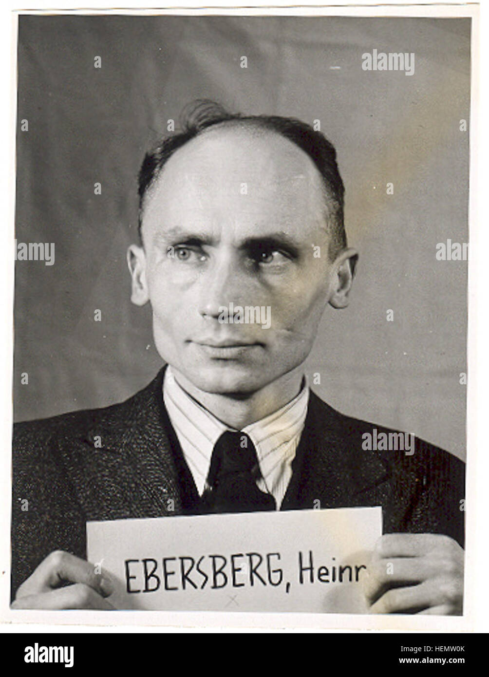 Heinrich Ebersberg at the Nuremberg Trials Stock Photo