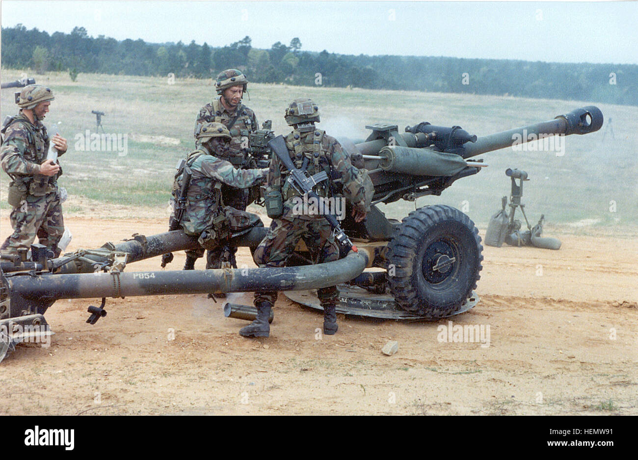 An M119 light howitzer is deployed during a training exercise to ...