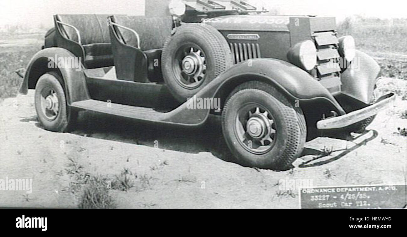 A T12 scout car is displayed, demonstrating its role as a light armored ...