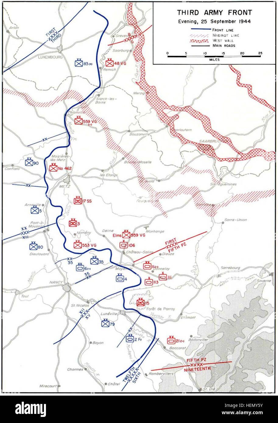 Third Army Front - 25 Sep 1944 Stock Photo - Alamy