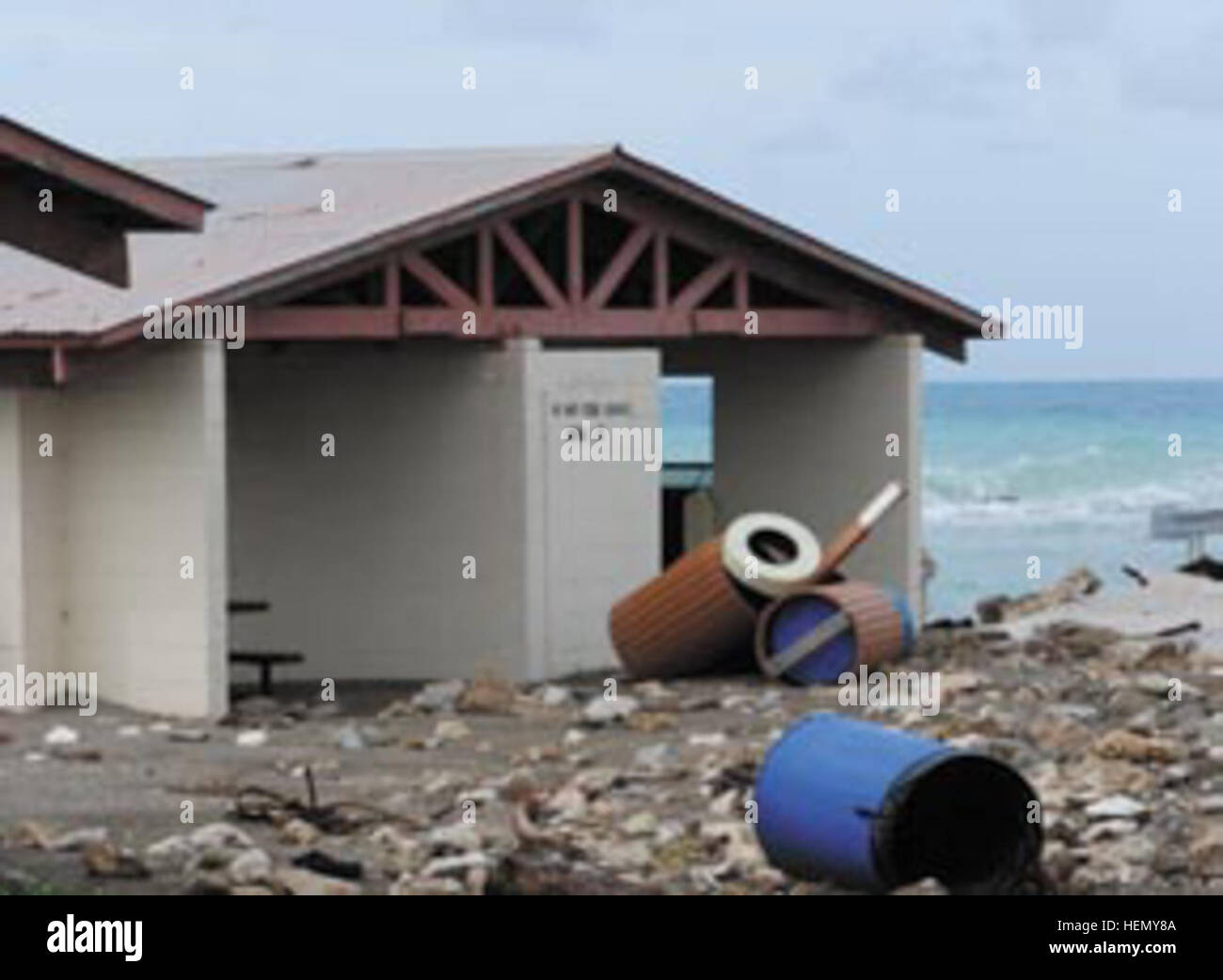 Damage from hurricane Dean, 2007, Guantanamo -a Stock Photo