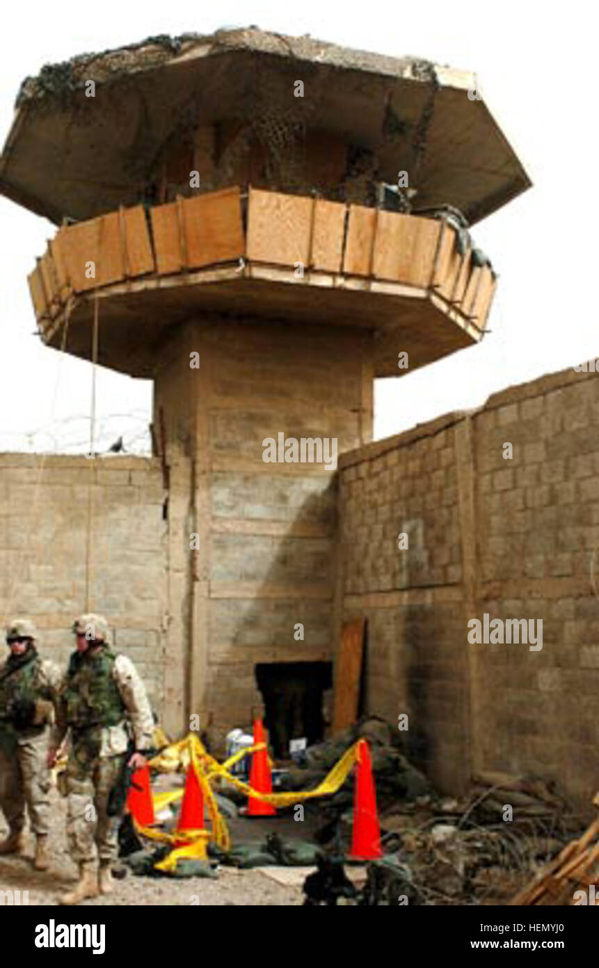 Guard Tower at Abu Ghraib Prison Stock Photo
