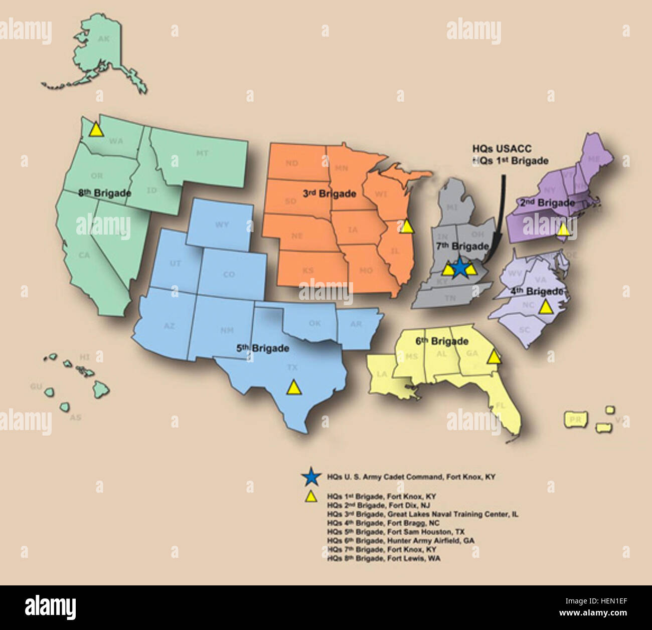 Army rotc brigade map Stock Photo Alamy