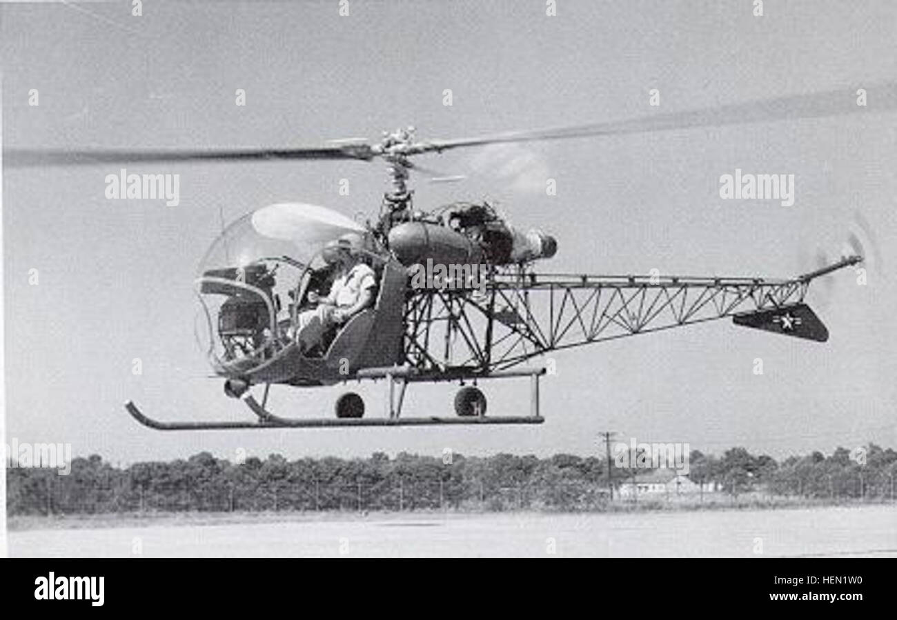 Bell 47 XH-13F experimental bw Stock Photo