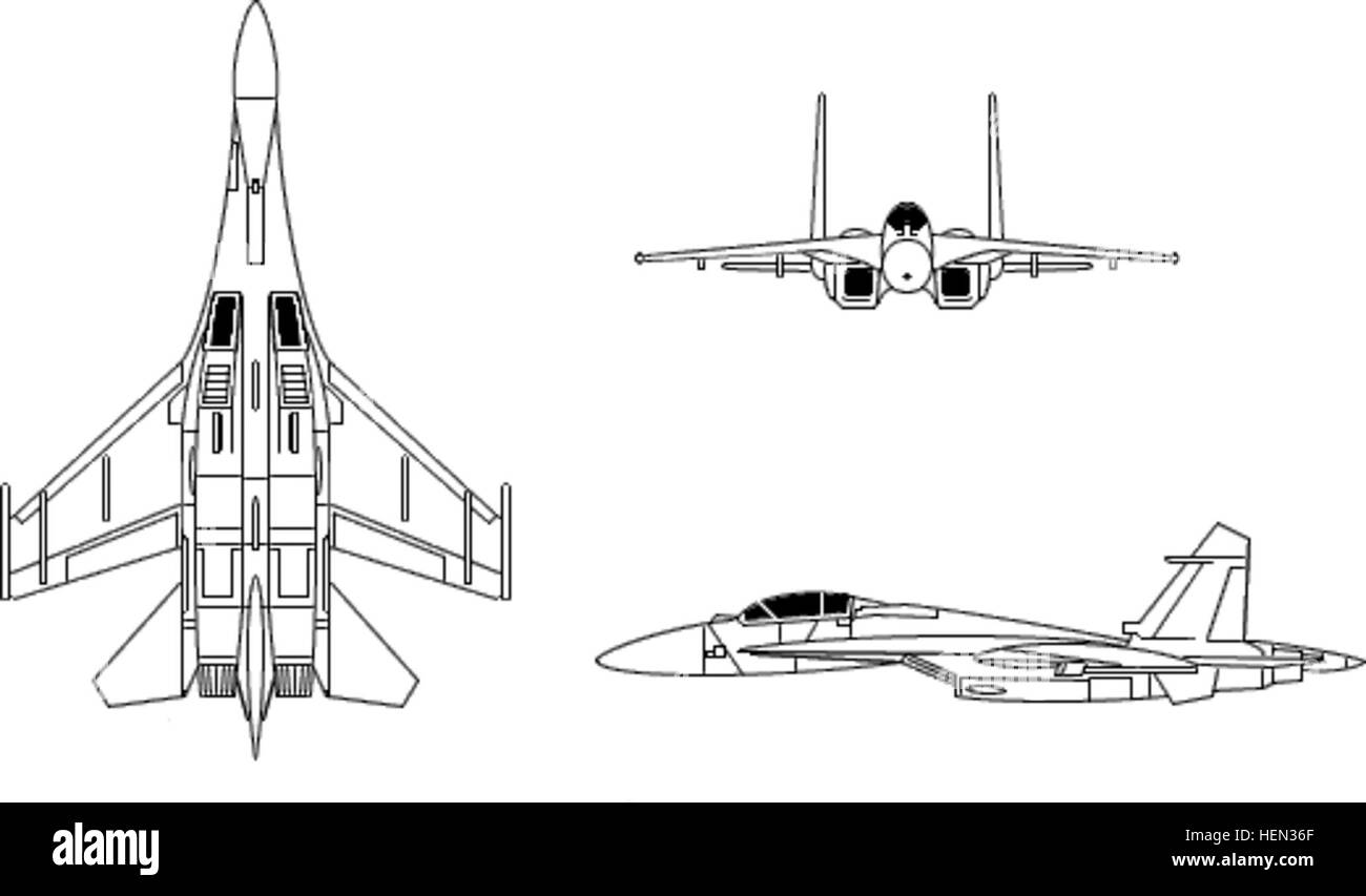 Вид самолета спереди Су-34
