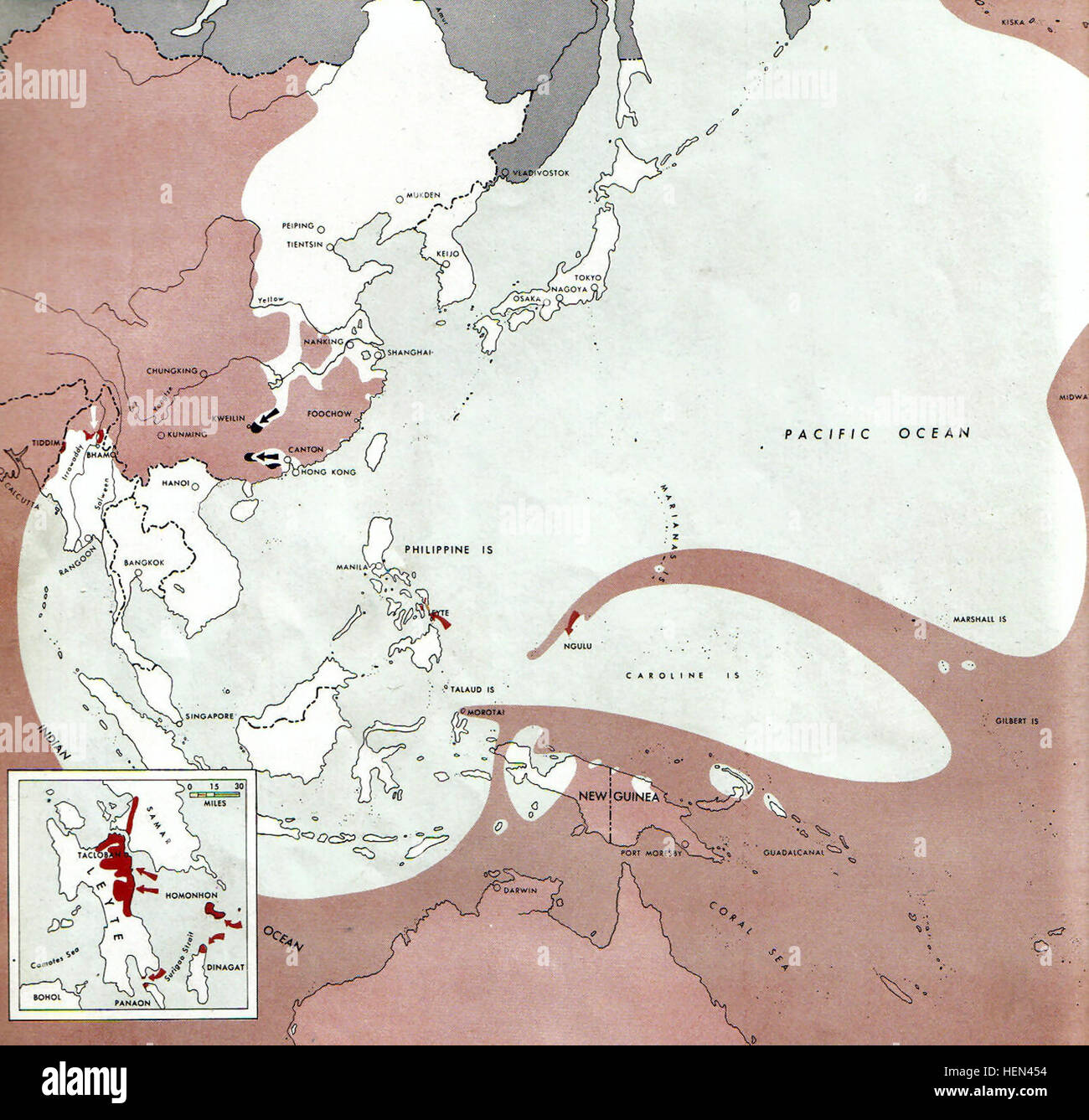 Topographic and tactical atlas of the Japanese World War II battlefront ...