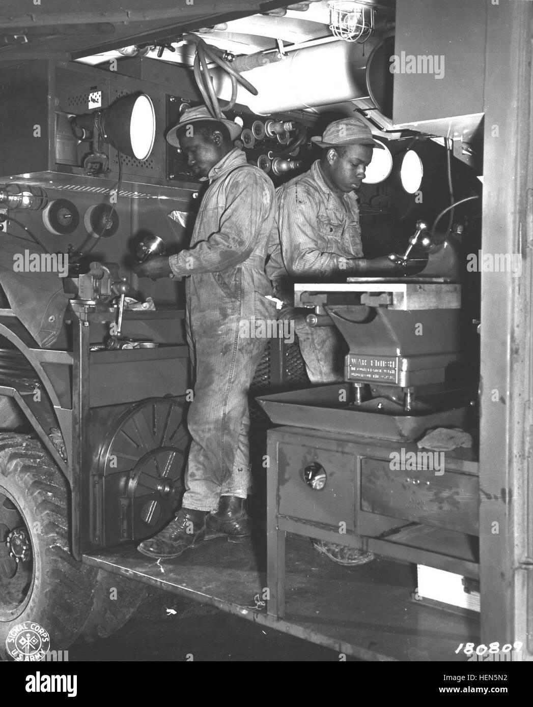 Mobile Machine Shop US Army England Stock Photo Alamy