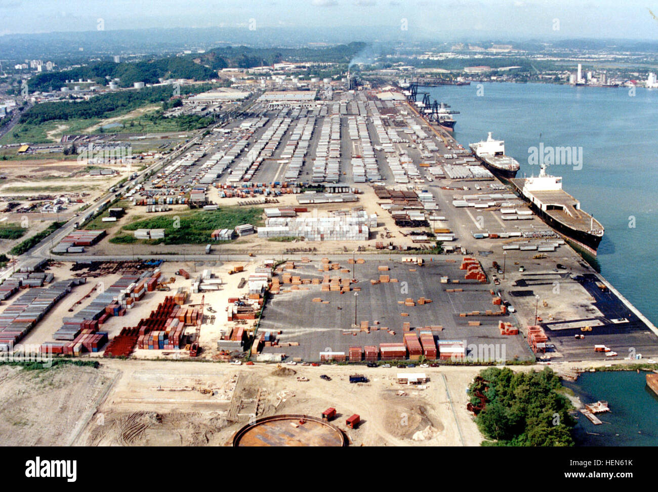San Juan Port docks provide maritime infrastructure for cargo and naval ...