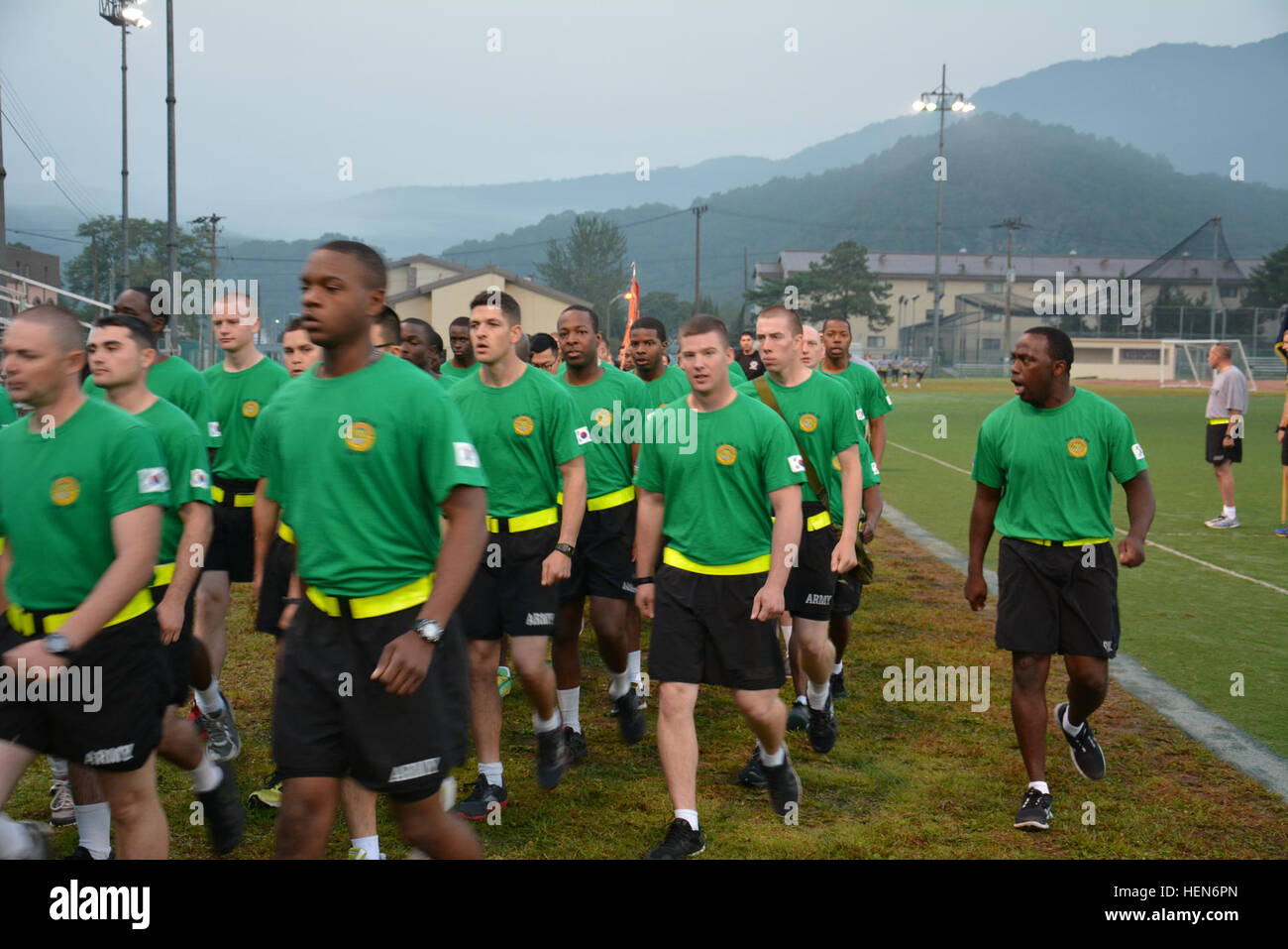 Command Sgt. Maj. Mark Brinton, 210th Fires Brigade command sergeant major, led the soldiers