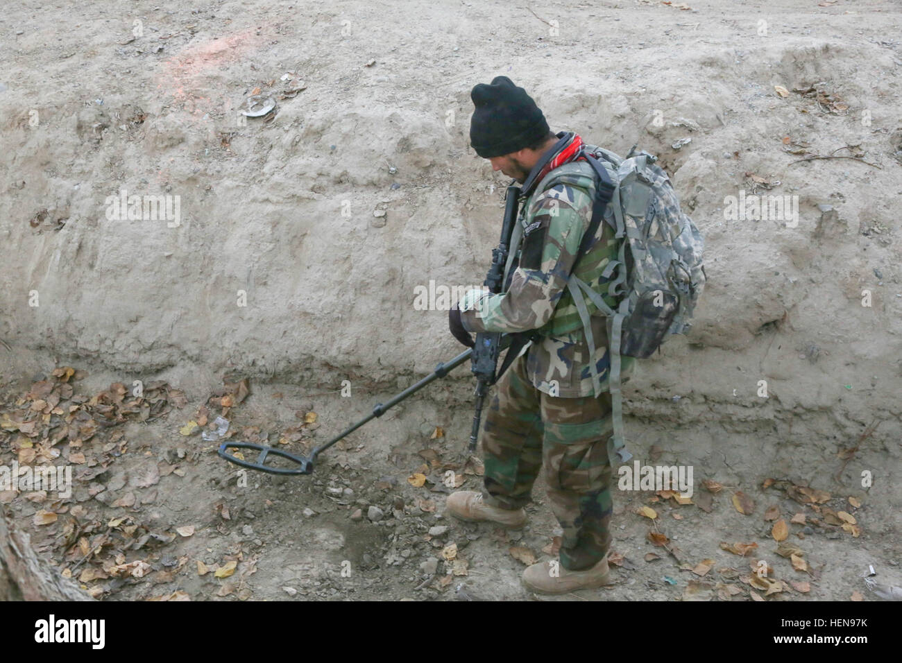 An Afghan National Army Commando Engineer from the 2nd Company, 3rd ...