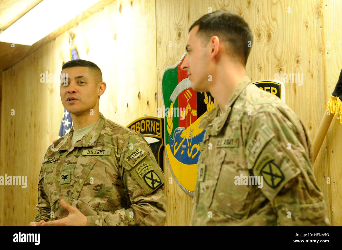 U.S. Army Col. Mario Diaz (left), commander, 4th Brigade Combat Team