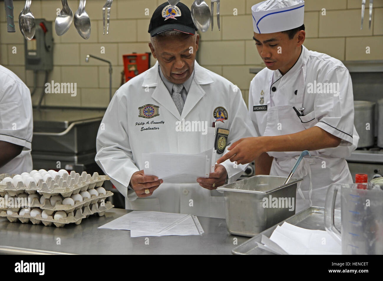 James Riddle, an evaluator with the U.S. Army Food Service, questions ...